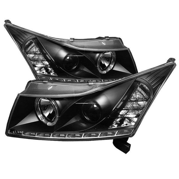 Spyder Chevy Cruze 2011 - 2014 Projector Headlights LED Halo -DRL Blk High H1 Low H7 PRO-YD-CCRZ11-DRL-BK - GUMOTORSPORT