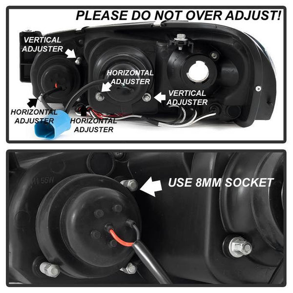 Spyder Chrysler Sebring 2001 - 2003 Projector Headlights LED Halo LED Blk PRO-YD-CSEB01-HL-BK - GUMOTORSPORT