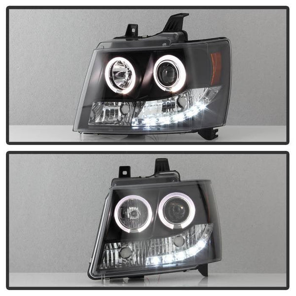 Spyder Chevy Suburban 1500 2007 -2014 Projector Headlights LED Halo LED Blk PRO-YD-CSUB07-HL-BK - GUMOTORSPORT