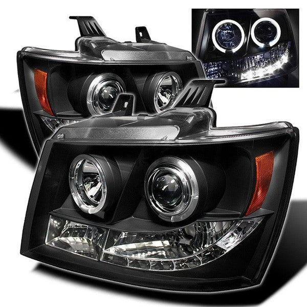 Spyder Chevy Suburban 1500 2007 -2014 Projector Headlights LED Halo LED Blk PRO-YD-CSUB07-HL-BK - GUMOTORSPORT