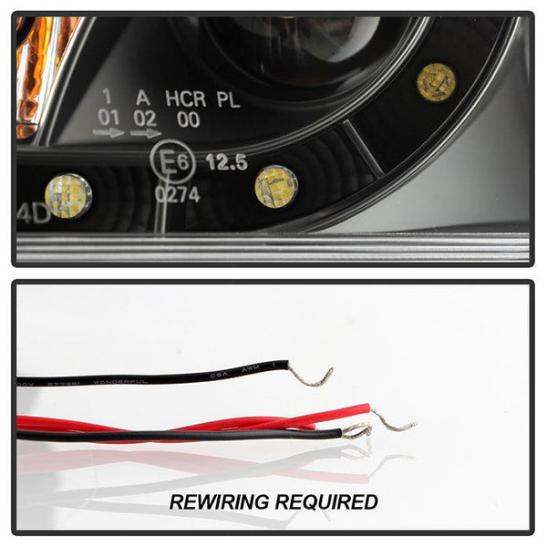 Spyder Mazda 6 2003 - 2005 With Fog Lights Projector Headlights LED Halo DRL Blk PRO-YD-M603-FOG-DRL-BK - GUMOTORSPORT