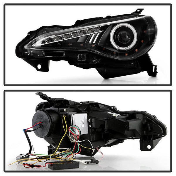 Spyder Scion FRS 2013 - 2016 / 2013 - 2021 BRZ / 2017- 2021 86 Projector Headlights CCFL Halo DRL LED Black PRO-YD-SFRS12-CCFL-BK - GUMOTORSPORT