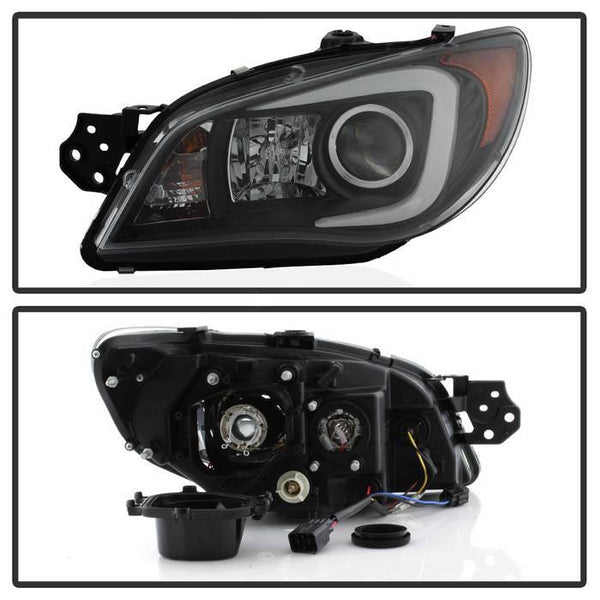 Spyder Subaru WRX 2006 - 2007 Projector Headlights - HID Model Only - Black PRO-YD-SWRX06-HID-LBDRL-BK - GUMOTORSPORT