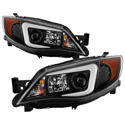 Spyder Subaru WRX 2008 - 2014 Projector Headlights - HID Model Only - Black PRO-YD-SWRX08-HID-LBDRL-BK - GUMOTORSPORT