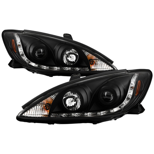 Spyder Toyota Camry 2002 - 2006 Projector Headlights DRL Black High H1 Low H1 PRO-YD-TCAM02-DRL-BK