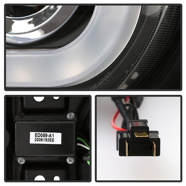 Spyder Toyota FJ Cruiser 2007 - 2014 Projector Halogen Model- 3D DRL LED Blk PRO-YD-TFJ07-3DDRL-BK - GUMOTORSPORT