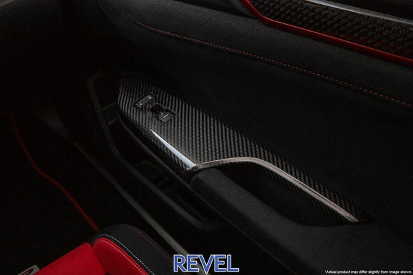 Revel GT Dry Carbon Window Switch Panels (FL/FR/RL/RR) 16-21 Honda Civic - 4 Pieces - GUMOTORSPORT