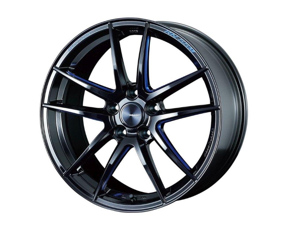 WedsSport RN-55M 19x9 +30 5x112 Black Blue Machined - GUMOTORSPORT