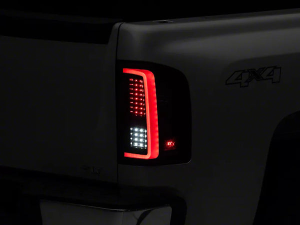 Raxiom 2007 - 2013 Chevy Silverado 1500 G2 LED Tail Lights- Black Housing (Clear Lens)