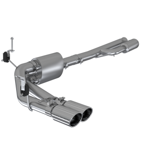 MBRP 3" Cat Back, Pre-Axle Dual Side Exit, AL Chevy/GMC 1500 Silverado/ Sierra 4.3L, 5.3L (excluding reg cab short box) 2019 - 2022