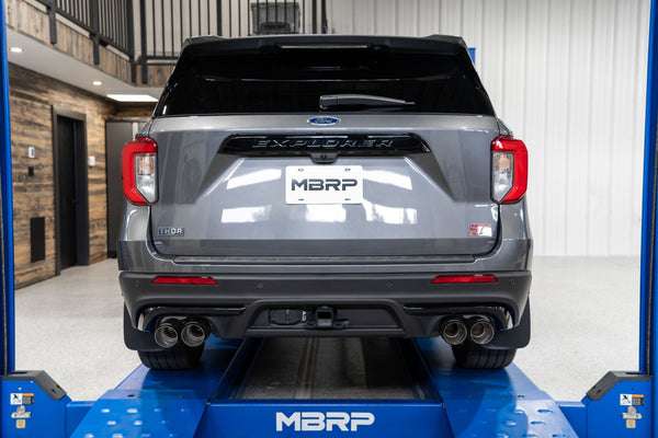 MBRP 2.5" Axle-Back 2020-2024 Ford Explorer ST/Explorer Platinum, Lincoln Aviator, 3.0L EcoBoost, Dual Rear T304 Stainless Steel w/ Quad Carbon Fiber Tips