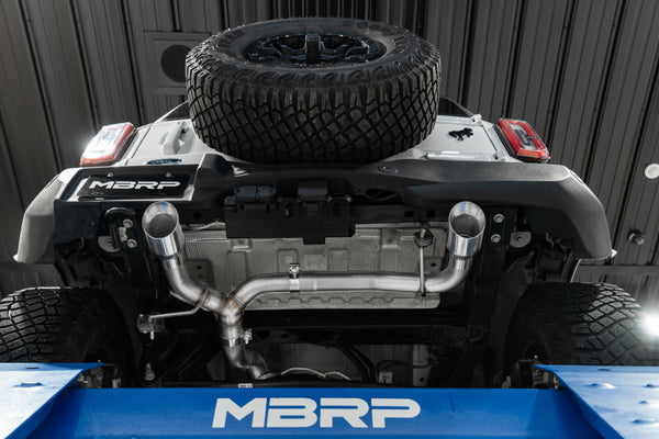 MBRP 3" Cat-Back, 2.5" Dual Split Rear Exit, 2021 + Ford Bronco 2.3L/ 2.7L EcoBoost, 2/4-Door, Aluminized Steel