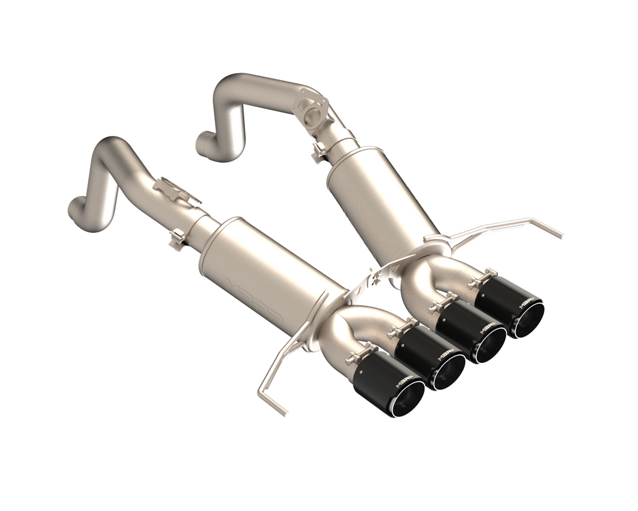 MBRP 3" Dual Muffler Axle Back, with Quad 4" Dual Wall CF Tips, T304, Chevy Corvette 2014 - 2019