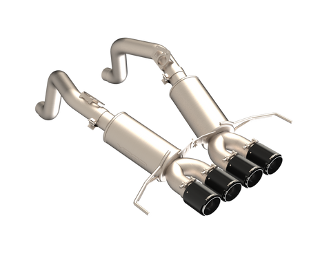 MBRP 3" Dual Muffler Axle Back, with Quad 4" Dual Wall CF Tips, T304, Chevy Corvette 2014 - 2019