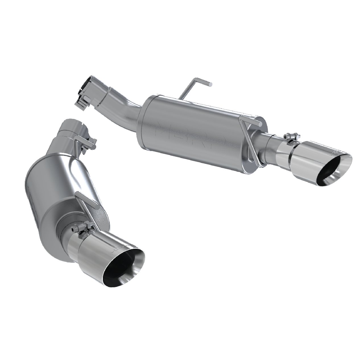 MBRP 2.5" Dual Mufflers Axle Back, Split Rear, T304, Ford Mustang GT 4.6L 2005 - 2010, GT500 2007 - 2010 - GUMOTORSPORT