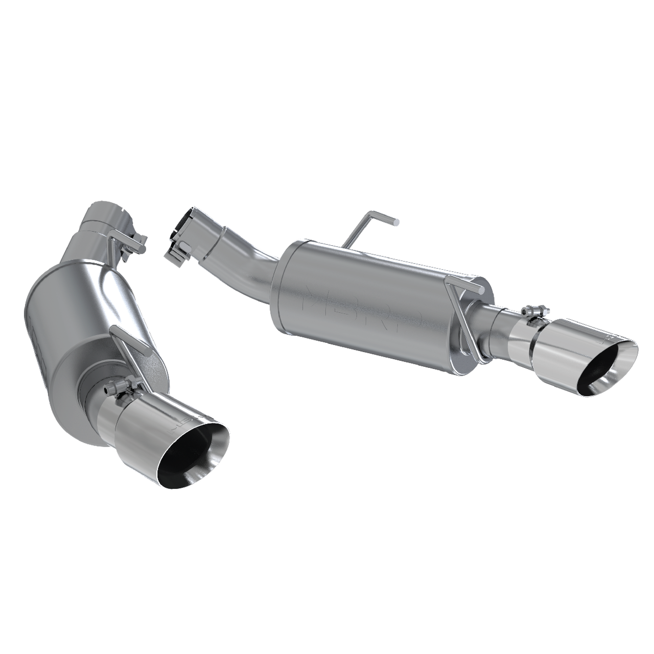 MBRP 2.5" Dual Mufflers Axle Back, Split Rear, AL, Ford Mustang GT 4.6L 2005 - 2010, GT500 2007 - 2010 - GUMOTORSPORT