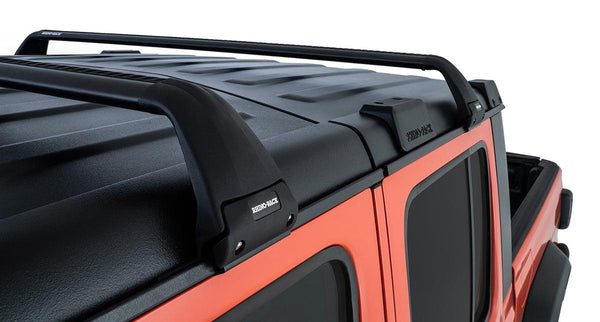 Rhino-Rack 07-22 Jeep Wrangler JK/JL 4 Door Hard Top Vortex SG 2 Bar Roof Rack - Black - GUMOTORSPORT