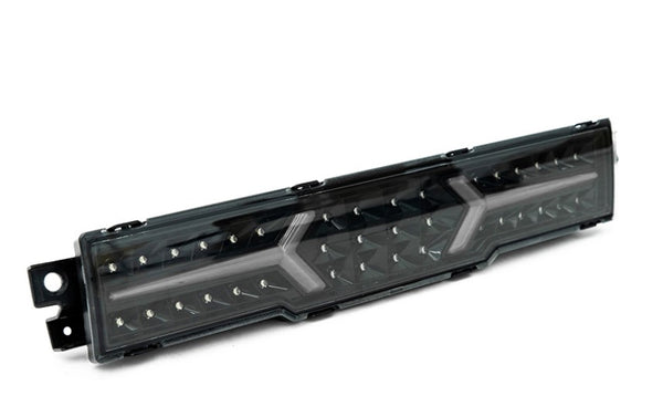 OLM V1 Rear Fog Light Clear Lens / Black Base / White Bar w/ OLM Plug and Play Harness - Subaru BRZ / Toyota GR86 2022+