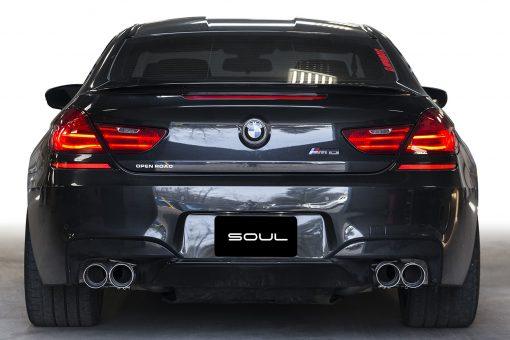 SOUL 12-18 BMW F06 / F12 / F13 M6 Resonated Muffler Bypass Exhaust - 3.5in Strght Cut Satin Blk Tips - GUMOTORSPORT