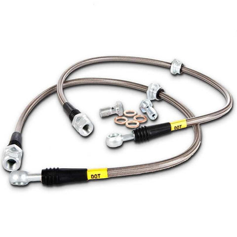 StopTech 2005 - 2014 Mustang V6 w/ABS / Mustang GT V8 / 2007 - 2012 GT500 Stainless Steel Front Brake Lines - GUMOTORSPORT