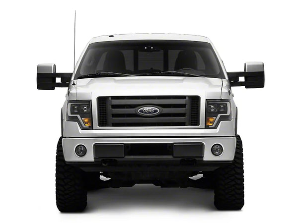 Raxiom 2009 - 2014 F-150 Projector Headlights w/ LED Accent- Black Housing (Clear Lens)