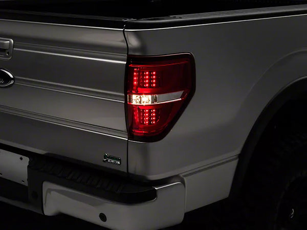 Raxiom 2009 - 2014 F-150 Styleside G2 LED Tail Lights- Chrome Housing Red / Clear Lens