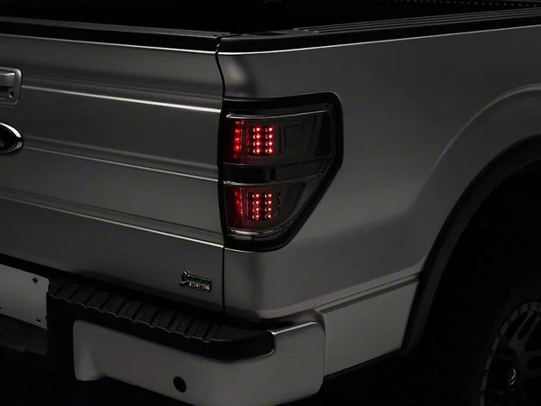 Raxiom 2009 - 2014 Ford F-150 G2 LED Tail Lights- Chrome Housing (Smoked Lens) (Styleside)