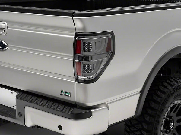 Raxiom 2009 - 2014 Ford F-150 G2 LED Tail Lights- Chrome Housing (Smoked Lens) (Styleside)