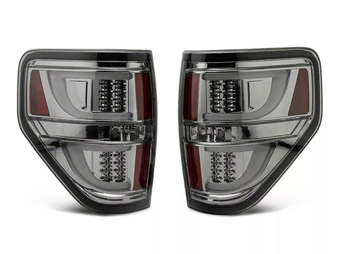 Raxiom 2009 - 2014 Ford F-150 G2 LED Tail Lights- Chrome Housing (Smoked Lens) (Styleside)