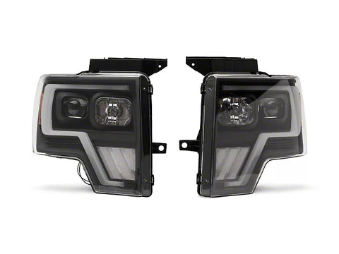 Raxiom 2009 - 2014 Ford F-150 G4 Projector Headlights- Black Housing (Clear Lens)