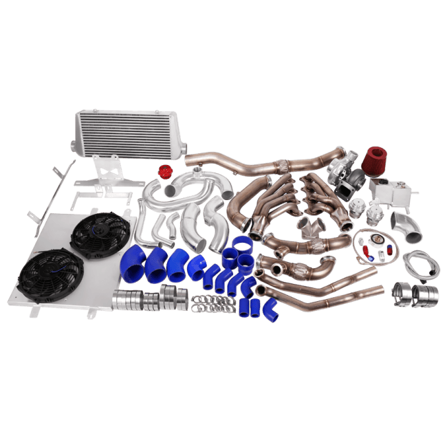 CX Racing Turbo Kit (Header, Manifold, Downpipe, Intercooler) FOR 05-14 Ford Mustang 4.6L V8 NA-T - GUMOTORSPORT