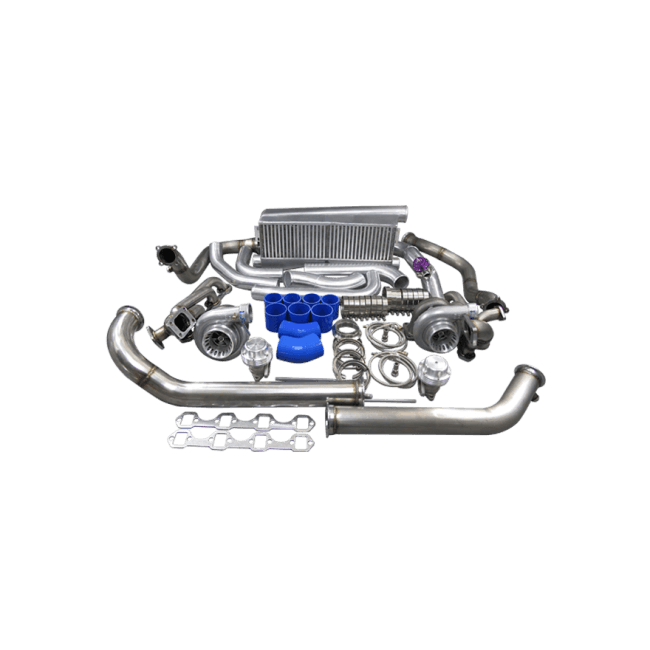 CX Racing GT35 Twin Turbo Kit ( Intercooler ) FOR 79-93 Ford Foxbody Mustang 5.0L DUAL 900 HP - GUMOTORSPORT