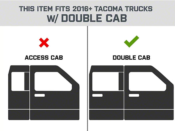 N-Fab Nerf Step 2016 - 2023 Toyota Tacoma Double Cab - Tex. Black - W2W - 2in