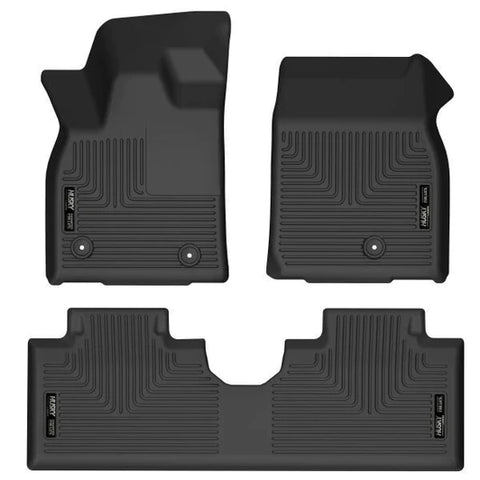Husky Liners 2021 + Ford Mustang Mach-E Weatherbeater Front & 2nd Seat Floor Liners - Black