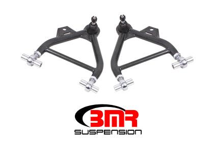 BMR 79-93 Mustang Lower A-Arms (Coilover Only) w/ Adj. Rod End Tall Ball Joint - Black Hammertone - GUMOTORSPORT