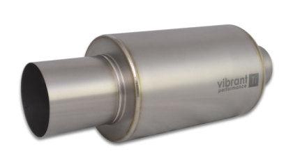 Vibrant Titanium Muffler w/Straight Cut Natural Tip 3.5in Inlet / 3.5in Outlet - GUMOTORSPORT