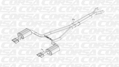 Corsa 05-09 Audi B7 Polished Sport 2.5in Cat-Back Dual Rear Exit with Twin Pro-Series Tips - GUMOTORSPORT