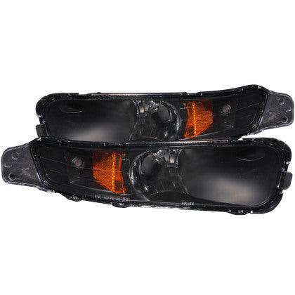 ANZO 2005 - 2009 Ford Mustang Euro Parking Lights Black w/ Amber Reflector - GUMOTORSPORT