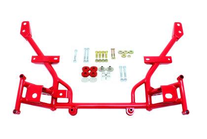 BMR 05-14 S197 Mustang K-Member w/ 1/2in Lowered Motor Mounts and STD. Rack Mounts - Red - GUMOTORSPORT