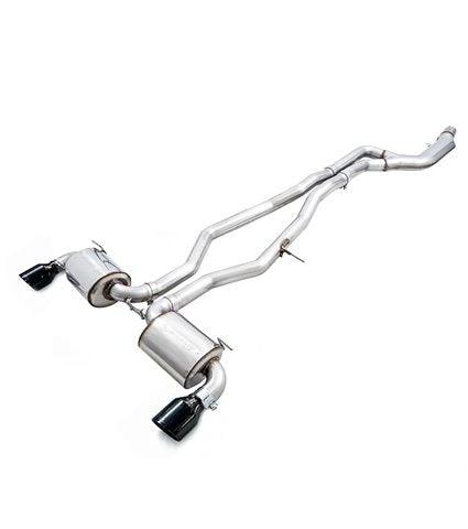AWE 2020 + Toyota Supra A90 Non-Resonated Touring Edition Exhaust - 5in Diamond Black Tips - GUMOTORSPORT