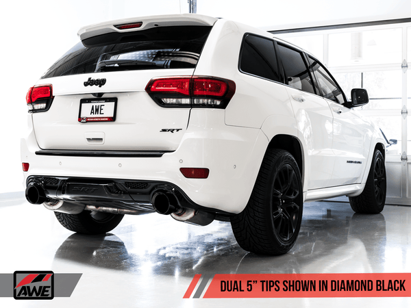 AWE Tuning 2020 + Jeep Grand Cherokee SRT Touring Edition Exhaust - Diamond Black Tips - GUMOTORSPORT