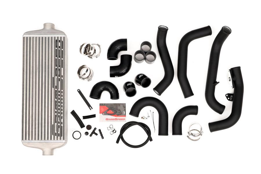 GrimmSpeed Front Mount Intercooler Kit Silver Core w/ Black Piping - Subaru STI 2015 - 2020 - GUMOTORSPORT