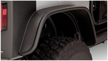 Bushwacker 07-18 Jeep Wrangler Flat Style Flares 4pc Fits 2-Door Sport Utility Only - Black - GUMOTORSPORT