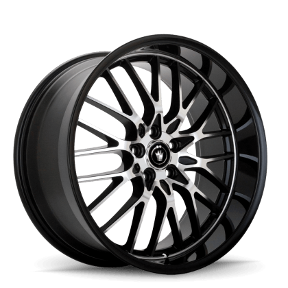 Konig Lace 16x7 5x100 / 5x114.3 ET40 Black/Machine Spoke - GUMOTORSPORT