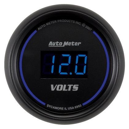 Autometer Cobalt Digital 52.4mm Black Voltmeter - GUMOTORSPORT