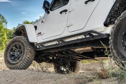 N-Fab Trail Slider Steps 2020 + Jeep Wrangler Gladiator JT 4 Door All Beds - SRW - Textured Black - GUMOTORSPORT