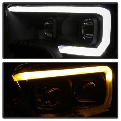 xTune Toyota Tacoma 16-18 DRL Light Bar Projector Headlights - Black PRO-JH-TTA16-LBDRL-BK - GUMOTORSPORT