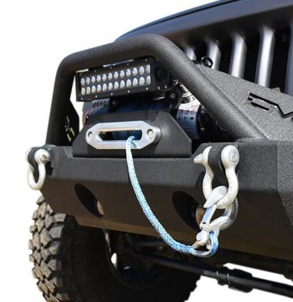 DV8 Offroad 07-18 Jeep Wrangler JK/JL FS-15 Steel Stubby Front Bumper w/ Fog Lights - GUMOTORSPORT