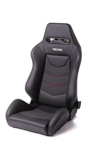 Recaro Speed V Driver Seat - Black Leather/Red Suede Accent - GUMOTORSPORT