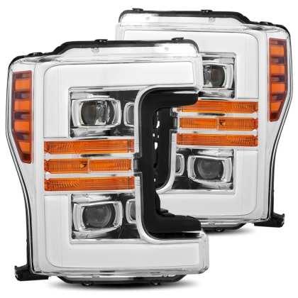 AlphaRex 17-19 Ford F-250 SD PRO-Series Proj Headlights Plank Style Chrome w/Activ Light/Seq Signal - GUMOTORSPORT